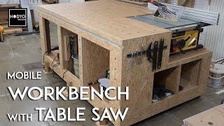 DIY Mobile Workbench with Table Saw