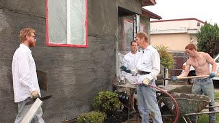 How to apply a stucco brown coat.