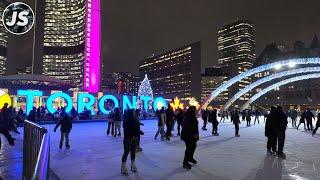 Downtown Toronto Christmas Lights  Walk (Dec 2024)