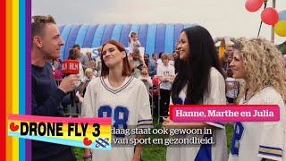 HLN Showbits K3 interview met Hanne Marthe en Julia op de K3 RUN&FUN in Hofstade