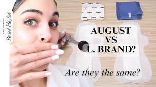 LBrand vs. August Organic Pads?   Wait…they look the same!