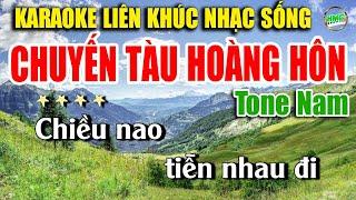 Karaoke Liên Khúc Trữ Tình Tone Nam Dễ Hát |Tuyển Chọn Bolero Nhạc Xưa Cực Hay- CHUYẾN TÀU HOÀNG HÔN