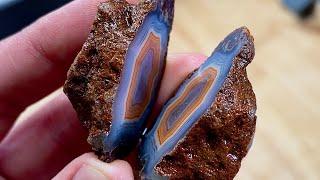 Cutting Premium Malawi Agates Open w/ Lapidary Saw