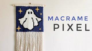 DIY Macrame Ghost | Pixel Macrame Wall Hanging Tutorial | Step by Step Instructions