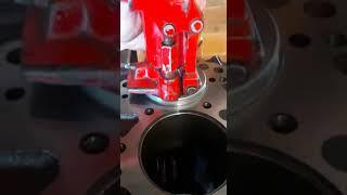 Old Toyota engine repair: Teikin fully finished cylinder liners insert the block.