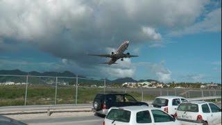 St. Maarten American Airlines take off runway 27