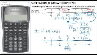 Find stock price: "supernormal growth" dividends