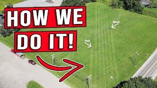 How PROS Mow STRAIGHT STRIPES Over LONG Distances! *OUR SECRET*