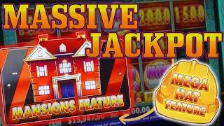 SUPER RARE MANSIONS FEATURE BONUS  MASSIVE HIGH LIMIT HUFF N' MORE PUFF JACKPOT!