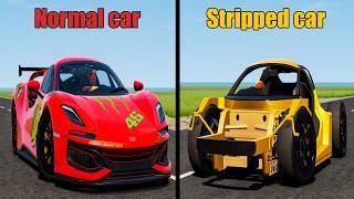 Stripped Car vs Normal Car - Beamng drive