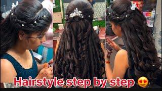 Trending hairstyle full tutorial step by step in Hindi how to make party hairstyle l