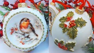 DIY Christmas Tree Ornaments Baubles   Decoupage Ideas