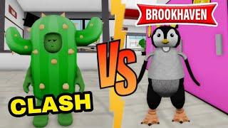 CACTUS CLASH PINGOUIN DANS UNE BATTLE À L'ÉCOLE ! BROOKHAVEN RP - ROBLOX