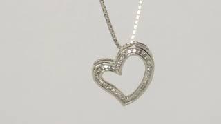 .40CT Diamond Heart Pendant Necklace in 14K White Gold By Adina Jewelers