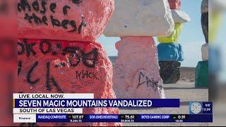 Seven Magic Mountains: Art, graffiti, garbage on display