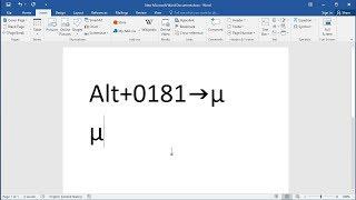 How to type Micro symbol in Word