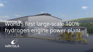 World’s first large-scale 100% hydrogen engine power plant | Wärtsilä