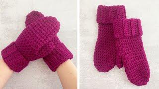 HOW TO CROCHET MITTENS FOR BEGINNERS | Crochet Boysenberry Mittens Tutorial