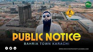 Public Notice Bahria Town Karachi