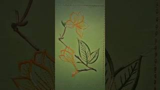 My first embroidery || flower and leaves|| #nature  #art # humera, s unique world