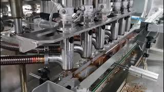 Automatic 6 head servo piston filling machine for sauce paste jars