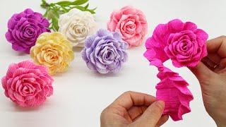 WOW! How to Make Amazing Crepe Paper Flowers.  Rose DIY