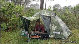 AMAZING HEAVY RAIN ️‼️SOLO CAMPING IN HEAVY RAIN, RAIN SOUND RELAXING - ASMR