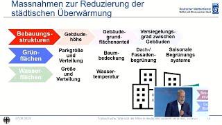 Tobias Fuchs, @DWDderWetterdienst Wie sich die #Hitze in deutschen Städten verändert. #EWK23