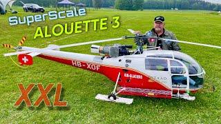 Stunning and very detailed XXL Alouette 3 Air Glaciers RC Turbine Helicopter | scale 1:3,2