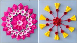 2 Unique Flower Wall Hanging / Quick Paper Craft For Home Decoration / Easy WallMate DIY Wall Decor