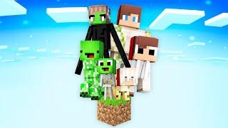 Mikey Family and JJ Family MOBS Survive On One Block in Minecraft (Maizen)