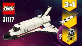 LEGO Creator 3in1 Space Shuttle Adventure (31117)[486 pcs] Rocket & Lunar Lander | SPEED Brick Build