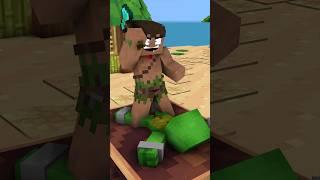 HELP Maizen get off ISLAND vs BAD RESIDENT & JJ SISTER - MAIZEN Minecraft  #mineraft