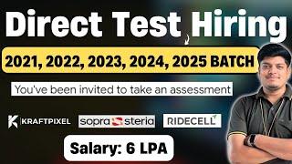 Direct Test Hiring | Urban, KraftPixel, Sopra, Ridecell Hiring | 2021, 2022, 2023, 2024, 2025 BATCH