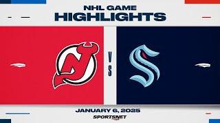 NHL Highlights | Devils vs. Kraken - January 6, 2025