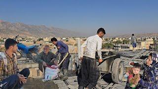 The successful end of concreting the roof of the BID family house