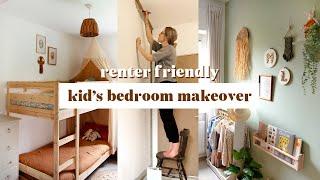 Renter Friendly Kid's Bedroom Makeover