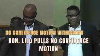 No Confidence Motion Withdrawn: Hon. Gordon Darcy Lilo’s Bold Move