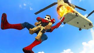 SPIDERMAN Tries to Survive Helicopter Crash - Teardown Mods Gameplay