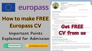 How to make Europass CV 2025 | Creat Europass CV Free | Europass CV Format | CV for Europe 2025