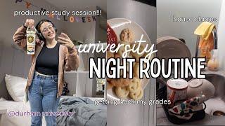 uni student evening routine | productive study time, flat cleaning, and self care