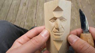 How to Carve a Mouth For Beginners- Easy Lesson on Wood Carving the Mouth--Knife Only Tutorial