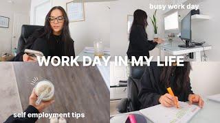 WORK DAY IN MY LIFE | realistic wfh day, how i stay organized, self employment tips, grocery haul