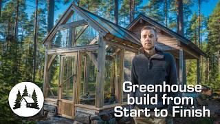 I built a Timber Frame GREENHOUSE addition to my log cabin | From start to finish