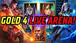 GOLD 4 PVP LIVE ARENA BATTLES! BACK TO THE GRIND! | RAID: SHADOW LEGENDS