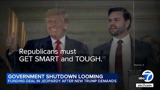 Trump threatens government shutdown unless debt limit demand met, blames Biden if it happens