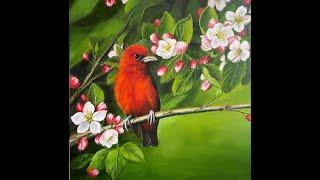 Art by Kyra Lu - Lovely bird (Acrylic Painting #14)