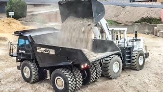 RC dump truck action! Beautiful R/C mining tipper at work!