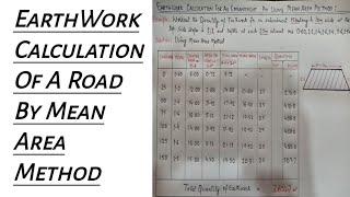 EarthWork Calculation Of A Road By Using Mean Area Method. @CivilConstruction