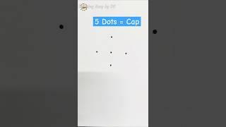 Cap drawing | dots drawing | how to draw cap from 5 dots | cap drawing easy | drawing #shorts